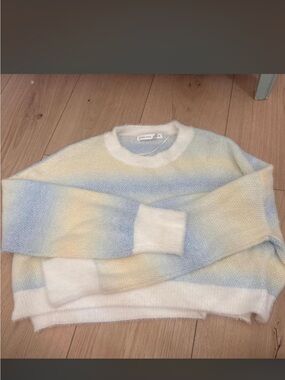 Altar’d state small Cozy Pastel cropped Ombre Crewneck Sweater